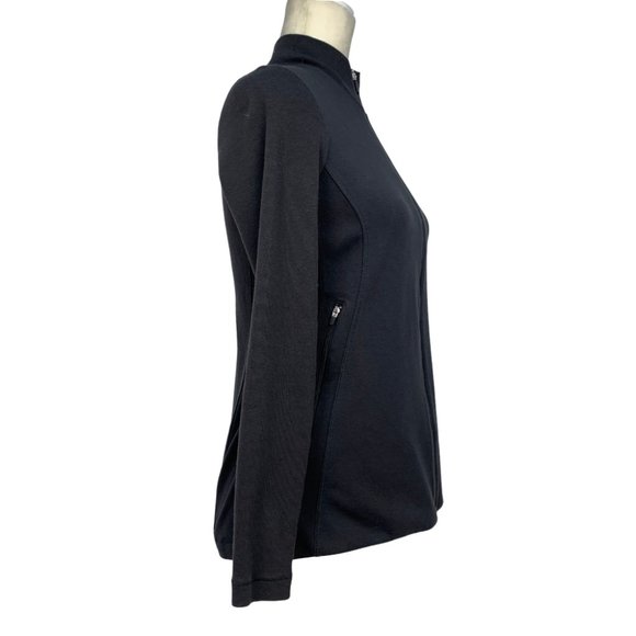 Eileen Fisher Jersey Jacket Mock Neck Ribbed Sleeves Full Zip Size XS - Picture 5 of 10